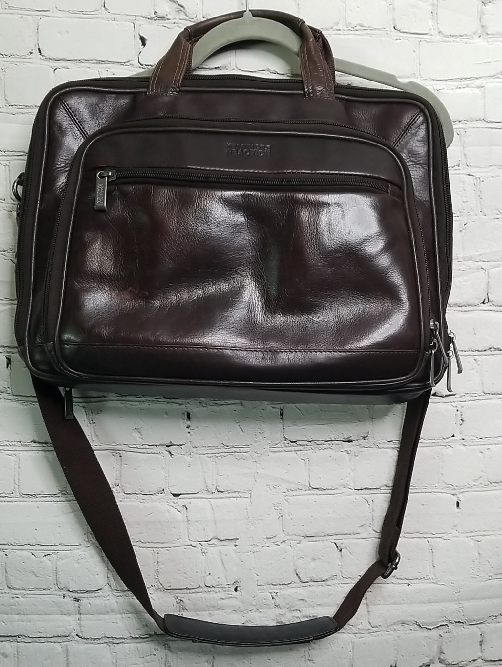 Kenneth Cole Reaction Laptop Bag Mens Dark Brown Black
